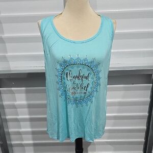 SJS Blue Relaxed‎ Sleeveless Tank Top Size 3X NWT